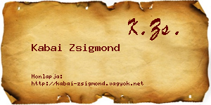Kabai Zsigmond névjegykártya